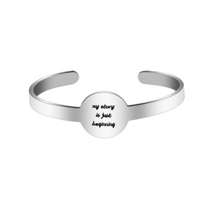 New Design Graduation Gift Friendship Bracelet Stainless Steel <b>Engraved</b> Open Cuff Bracelet <b>Bangles</b> - Product Image 4