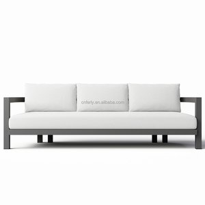 FERLY Moderne T-back Design Extérieur Jardin En Aluminium Canapé Ensemble 4 Pièces Antirouille En Aluminium et Bois De <span class=keywords><strong>Teck</strong></span> Matériau De Revêtement En Poudre - Product Image 1