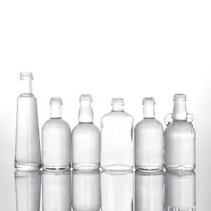 للبيع بالجملة زجاجات زجاجية أنيقة من empy بسعة 50 مللي و 5 لتر ، زجاجة شتوية براندي راندي ، ويسكي ، فودكا ، روم ، جين ، مشروبات كحولية