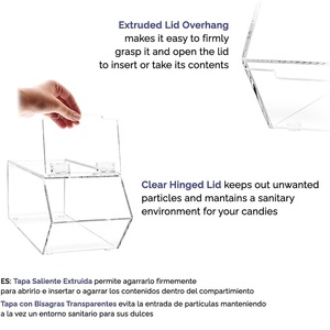 Impilabili in acrilico trasparente porta caramelle Set 3 pezzi-piccoli grandi portaoggetti con coperchio incernierato - Product Image 3