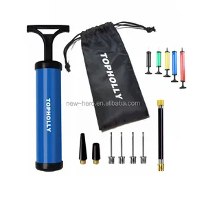 Hot 8 Piece Pack Compact Pouch Bag Packing Mini Ball Pump Set Inflation Tool Kit Needle Nozzle Extension Hose Emergency Pump Set