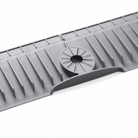 Protection anti-éclaboussures en silicone pour robinet, tapis de drainage incliné à auto-drainage avec collier de robinet pour évier de cuisine