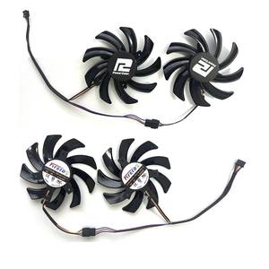 2 ventiladores de 4 pines adecuados para POWERCOLOR RX <span class=keywords><strong>5700</strong></span> <span class=keywords><strong>XT</strong></span> 6500XT <span class=keywords><strong>6600</strong></span> 6600XT 5700XT 6700 6700XT Fighter competitivo versi tarjeta gráfica REP - Product Image 2