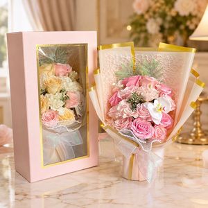 Ramo de Jabón en Forma de Rosa para el Día de San Valentín, Regalo de Flores Artificiales Romántico y Creativo - Product Image 5