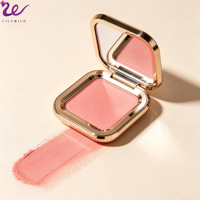 Meilleure Vente Cosmétiques Minéraux Marque Blanche Haute Pigmentation Palette de Fards à Joues Pressés Dorés Carrés Rosés avec Logo Personnalisé