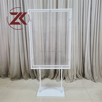 Panneau de bienvenue personnalisé ZKAI pour fête, mariage, entrée, boîte à fleurs transparente, support en métal doré