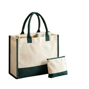 Sac fourre-tout en lin réutilisable à fermeture éclair avec motif rayé et logo personnalisé pour femmes, idéal pour les courses quotidiennes, les cosmétiques, les cadeaux de mariage - Product Image 1