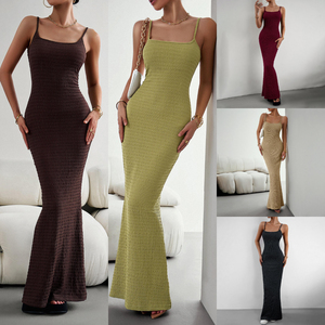 Robes d'été très tendance pour femmes : débardeurs décontractés taille haute sans manches et dos nu, corsets moulants de soirée, jupes longues - Product Image 5