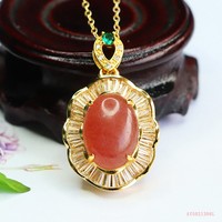 Pendentifs en quartz fraise naturel Aiyu en gros, colliers en pierres précieuses pour femmes, vente en direct en ligne