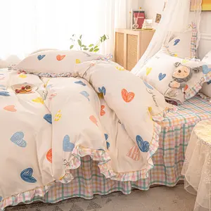 Orean-Conjunto de ropa de cama de cuatro piezas, falda de cama de Cachemira de planta de encaje esmerilado grueso, versión 2023 - Product Image 1