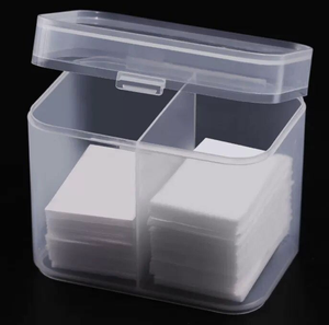 Boîte de rangement transparente en plastique pour accessoires de nail art, écologique, avec support pour cotons et fournitures jetables pour manucure - Product Image 1