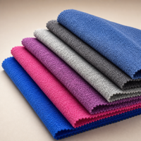 Tissu micro polaire cationique 305GSM 150D 144F 160cm de large, brossé double face, anti-boulochage double face, teint