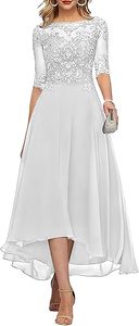 فستان أم العروس بتطريز الدانتيل وتطبيقات مخصصة، فستان طويل من الشيفون، فستان سهرة راقي للحفلات والمناسبات - Product Image 4