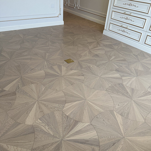 Parquet en teck multicouche anti-mites préfini mat de qualité AB 14 mm 20 mm, 4 couleurs, motif fleur de lotus, pour revêtements de sol commerciaux - Product Image 2