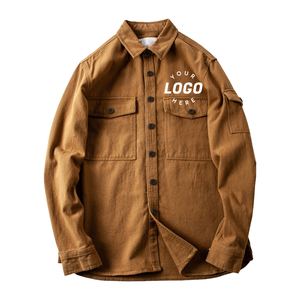 เสื้อเชิ้ตผู้ชายแบบขายส่ง OEM ทรงหลวม สไตล์ลำลอง ผ้าฝ้าย 100% ระบายอากาศได้ดี แขนยาว ปกคอพับ  สำหรับฤดูใบไม้ผลิ  รับผลิตตามแบบ - Product Image 1