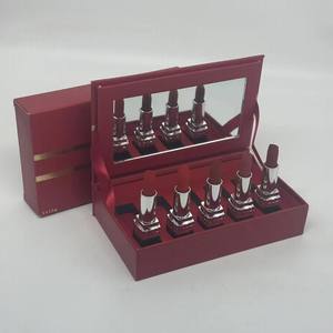 Customized gift lipstick case factory - 5-piece high-end cosmetics <b>set</b> Red lipstick - Product Image 3