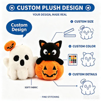Fabricant de jouets en peluche fantômes d'Halloween personnalisés OEM, poupée en peluche personnalisée, conception de peluche sur mesure, faible coût