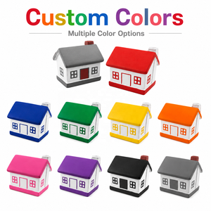 Balle anti-stress personnalisée en forme de maison en mousse PU à rebond lent, jouet à presser pour cadeaux promotionnels immobiliers et branding de courtiers en emprunts hypothécaires - Product Image 3