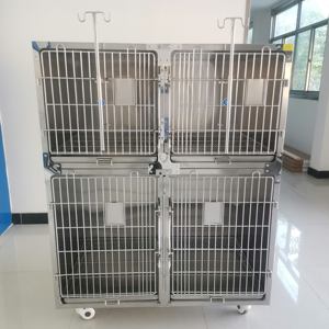 Chine Cage de chien en acier inoxydable moderne luxueuse pour animaux de compagnie hôpital vétérinaire chenil animal plastique bois bouton pression Fabricants - Product Image 1