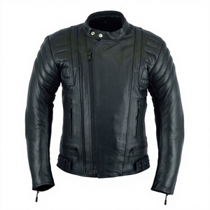Premium Black Leather Motorcycle <b>Jacket</b> Protective <b>Biker</b> Riding <b>Jacket</b> Wholesale Custom <b>Mens</b> Outerwear - Product Image 1