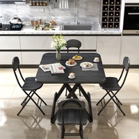 Table pliante moderne portable, plateau en bois, structure métallique, gain de place, bureau, maison, salle à manger, pique-nique, facile à ranger et à transporter