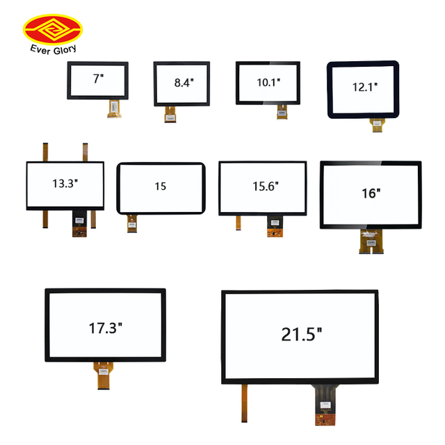 Custom Shape Glass Capacitive Touchscreen Panel Multi Touch 15.6 18.5 23.8 27 Inch Sunlight Readable Anti-Glare for Smart Retail