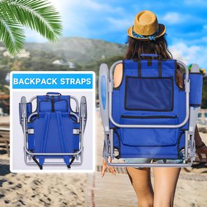 Picnic al aire libre Lay Flat Portable Plegable Reclinable Camping Beach Lounge Chair con mochila Correas ajustables para adultos Viajes - Product Image 6