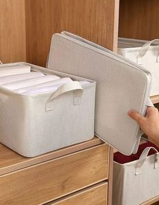 Clothing <b>Storage</b> <b>Box</b> Non Woven <b>Folding</b> Fabric Organizer Capacity Rectangular Open Top Minimalist Design for Closet - Product Image 5