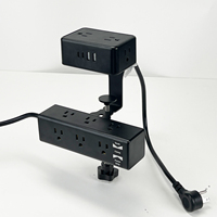 All-in-1-Steckdosen leiste mit zwei Schichten und Kanten montage 13 Steckdosen 4 USB-Anschlüsse und Schalter Multifunktion ale 125-V-NFC-Desktop-Buchse