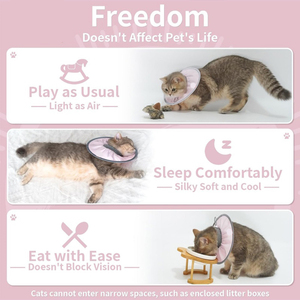 Kerah Penyangga Leher Anjing Kucing Anti Air, Dapat Disesuaikan, Laris untuk Pemulihan Pasca Operasi dan Mencegah Jilatan - Product Image 3