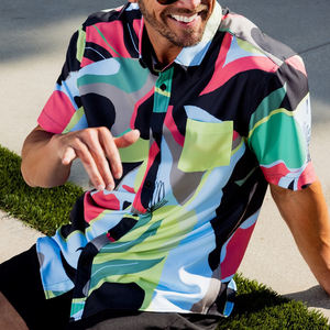 OEM/ODM de lujo de los hombres atléticos secos ropa deportiva de alta calidad 88% poliéster 12% Spandex logotipo personalizado de impresión de gran tamaño para Polo Golf - Product Image 5