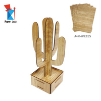 Puzzle 3D en bois en forme de cactus, modèle à assembler soi-même, support de rangement de bureau, décoration de la maison, cadeau artisanal éducatif