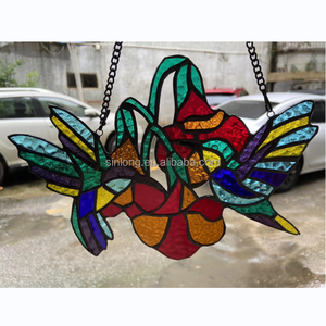 <span class=keywords><strong>Tiffany</strong></span> verre <span class=keywords><strong>papillon</strong></span> fenêtre panneau suspendu en verre - Product Image 6