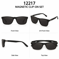 Lunettes de soleil magnétiques 5-en-1 pour hommes et femmes, polarisées, vision nocturne, pour la conduite, verres ronds et carrés colorés, avec étui