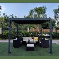 Pergola à toit rétractable en aluminium, design standard du fabricant, gazebo extérieur, pavillon, pergola 3x3m