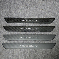 Protection de seuil de porte en fibre de carbone pour Tesla Model Y Juniper Model 3 2025 2026, plaque de protection de seuil de porte intérieure