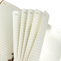 Carnet de notes à couverture souple en cuir PU marron B5 personnalisé en gros format A5/A4 relié à feuilles mobiles journal scolaire/de bureau/logo de magazine