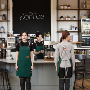 Tùy chỉnh màu sắc một cà phê eo bông Tạp dề cá nhân logo nhà bếp công cụ làm sạch cho nhà hàng cắt tóc cửa hàng nhà bếp - Product Image 4