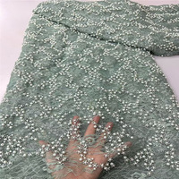 Nouvelle robe de soirée pour femme en dentelle Chantilly écologique, tissu brodé de perles et de paillettes, nylon