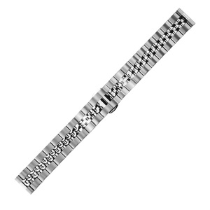 Bracelet de montre Jubilé en acier inoxydable, maillons larges de 20 mm, fermoir déployant argenté pour montres-bracelets vintage - Product Image 2