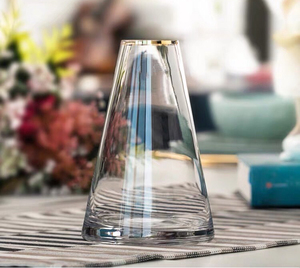 कस्टम लक्जरी टी-आकार सोना पेंट ग्लास वेस आधुनिक नवर्डिक शैली घर सजावटी हाथ पार्टी शादी के क्रिसमस के लिए 30 सेमी. - Product Image 5