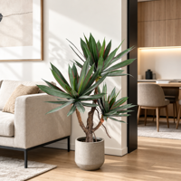 Pohon Agave Palsu Mirip Asli Ukuran Besar 0.8m 1.2m 1.5m Multi Batang Tanaman Simulasi Hijau Modern untuk Rumah