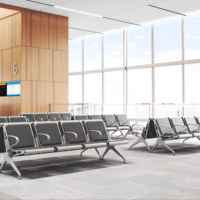 Banc d'attente moderne pour hôpital, 3 places, en acier, pour aéroport et clinique, avec coussin en PU, certifié ISO, vente en gros