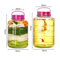 Pot de fermentation en verre de 2L, 5L, 8L, 10L, 15L, 20L avec couvercle à vis en plastique hermétique