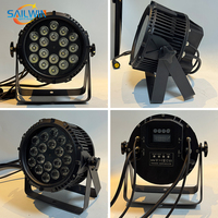 Projecteur LED plat RGBWA UV en alliage d'aluminium IP65 pour extérieur, 18x18W, éclairage DJ, DMX 512, éclairage de scène