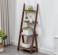 Estantería de Bambú Moderna Personalizada, Librería de 5 Niveles, Organizador de Almacenamiento Ecológico Montado en la Pared para Sala de Estar