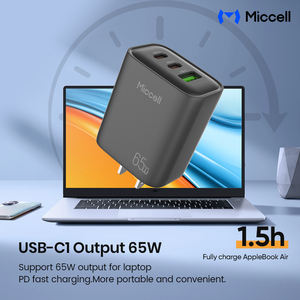 <span class=keywords><strong>Chargeur</strong></span> de téléphone compact 65W PD à charge rapide avec ports USB-C et USB-A 3-en-<span class=keywords><strong>1</strong></span> et prise pliable pour ordinateurs portables, téléphones et tablettes - Product Image 5