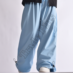 Suministro de fábrica al aire libre Pantalones de esquí impermeables a prueba de viento para hombres Pantalones holgados de pierna ancha Cierre de cremallera Técnicas impresas de talla grande - Product Image 1