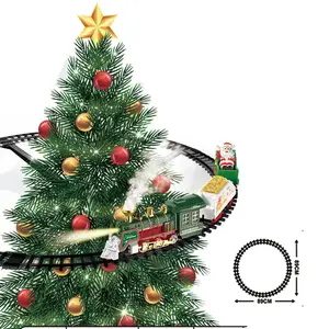 Conjunto de brinquedos elétricos para trem de natal, novo item, 2024, em torno de árvore com canção de natal leve, som de trem a vapor, novo item, novo, 2024, imperdível