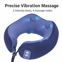Oreiller chauffant vibrant rechargeable Kolendy, massage 4 points, 2 niveaux de chaleur, mousse à mémoire de forme pour soulager les douleurs cervicales - Voyage et maison